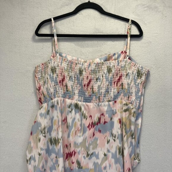 Cider Asymmetrical Ruched Maxi Dress Womens 2X Pastel Abstract Lightweight - Picture 6 of 10